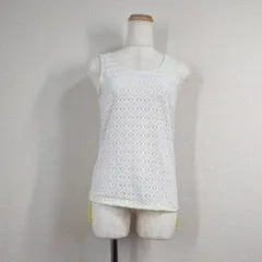 【ダンスキン】タンクトップ　カットソー　トップス　danskin　白　ホワイト　ｍ　ヨガ プラクティス レース ストレッチ Y2K　グランジ