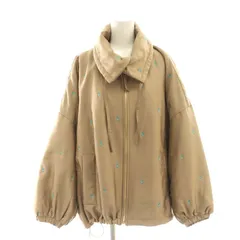 ヌキテパ NE QUITTEZ PAS! 23AW POLY DUPION EMB QUILTED JACKET 中綿ジャケット ジップアップ 総裏地 モカベージュ グリーン シルバー色 /DO ■OS