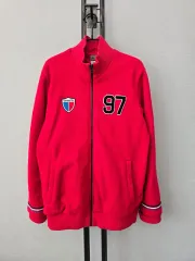 アディダス レッド ニット ジップアップ アウター