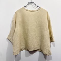 ツムグ コットン リネン 刺繍 プルオーバー ポンチョ ゆったり ボート