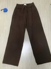 起毛 ブラウン ワイド パンツ (新品 s)