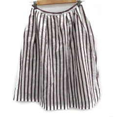 アー・ヴェ・ヴェスタンダード ミッシェルクラン a.v.v standard フレアスカート ミモレ丈 ストライプ柄 L マルチカラー 白 ホワイト 赤 レッド /SM26