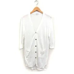 グローバルワーク GLOBAL WORK ロング カーディガン Vネック 無地 シンプル ニット L ホワイト 白 /FT13