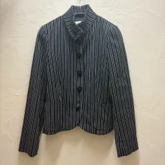 EMPORIO ARMANI エンポリオアルマーニ Stripe Jacket ストライプジャケット W2G46T ブラック size:6【代官山B01】