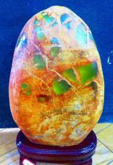 天然赤水晶六角柱 ☆超綺麗K9赤水晶六角柱☆超巨大3.78kg高420mm台座付き☆tk4907