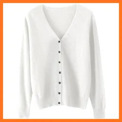 【新品】 [FLYSHION] カーディガン レディース ニット Vネック カシミヤタッチ 秋冬 長袖 小顔 着痩せ 暖かい 冷房対策 前開き 高伸縮 羽織り 無地 コート カジュアル オフィス 通勤 日常 部屋着 0