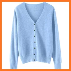 【新品】 [FLYSHION] カーディガン レディース ニット Vネック カシミヤタッチ 秋冬 長袖 小顔 着痩せ 暖かい 冷房対策 前開き 高伸縮 羽織り 無地 コート カジュアル オフィス 通勤 日常 部屋着 0