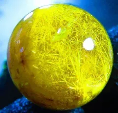 超金運上昇★天然水晶★ルチルクォーツ ★台付き★丸玉20mm★tｋ4319