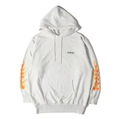 CHALLENGER チャレンジャー パーカー グレー サイズ:L | 23AW フレイムプリント スウェット パーカー(FLAMES HOODIE) | トップス フーディー プルオーバー【メンズ】【中古】