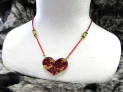 MURANO GLASS ムラーノガラス イタリア ハート型 ネックレス ペンダント 赤 レッド ビーズ アクセサリー 服飾小物