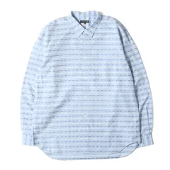 【新品同様】COMME des GARCONS HOMME PLUS コムデギャルソン オムプリュス シャツ サイズ:XL 24AW ストライプ ボーダー ジャガード シャンブレー ドレス シャツ (PN-B031) / ブルー【メンズ】【中古】