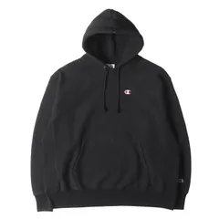Champion チャンピオン パーカー サイズ:2XL / US企画 目付き リバースウィーブ スウェット パーカー / ブラック 黒 / トップス フーディー プルオーバー【メンズ】【中古】