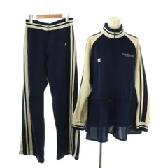 エッセンシャル ESSENTIAL ダブルスタンダードクロージング 24AW ウエストギャザート セットアップ ジャージ ジャケット パンツ F 38 ネイビー オフホワイト /ES ■OS