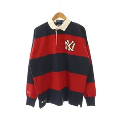ポロ バイ ラルフローレン Polo by Ralph Lauren × MLB NY YANKEES  ラガーシャツ カットソー ポロシャツ 長袖 コットン L 赤 紺 /NR ■OS ■AD
