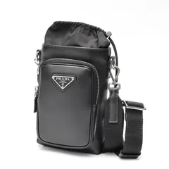 プラダ / PRADA　レザー スマートフォン ケース / ショルダー ポーチ　2ZH155　レザー　ブラック 【中古】 商品番号 S-159994