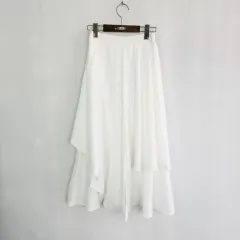 タグ付き商品 ウエスト後ろゴム 白 ロング スカート