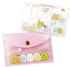 【中古】ノート・メモ帳 てづくりぬいぐるみ(ピンク) ポーチ入り付箋 「すみっコぐらし」