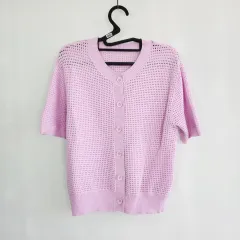 0551 デイリーウェア 半袖 ニットカーディガン 55サイズ