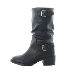 スナイデル SNIDEL 25AW ルーズバックルショートブーツ ベルト 黒 ブラック /RI ■OS