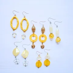 ピアス　５点セット　イエロー系　まとめ売り　黄色系　お得　プチプラ　低価格　　大人可愛い　セット売り