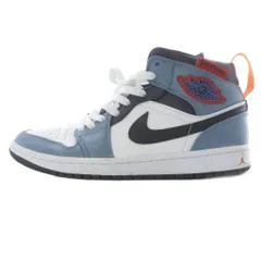 ナイキ NIKE FACETASM Nike Air Jordan 1 Mid White/Navy ファセッタズム ナイキ エアジョーダン1 ミッド ホワイト/ネイビースニーカー US8 26cm 白