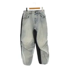 アレキサンダーワン ALEXANDER WANG ハイブリット切替デニムパンツ ジーンズ 24 青 ブルー 黒 ブラック /AT ■OS ■SH