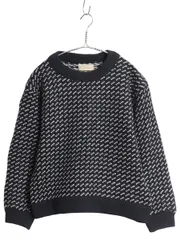 【お得なクーポン配布中!】 80s ノルウェー製 エルエルビーン バーズアイ ニット セーター レディース S / ヴィンテージ 旧タグ ウール ノルディック ツートン 紺 白