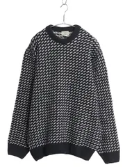 【お得なクーポン配布中!】 00s ノルウェー製 エルエルビーン バーズアイ ニット セーター メンズ L オールド アウトドア ウール ノルディック クルーネック ツートン