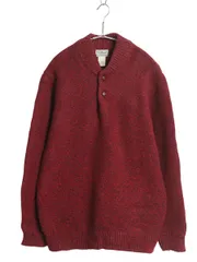 【お得なクーポン配布中!】 エルエルビーン ヘンリーネック ニット セーター メンズ L / アウトドア ラム ウール ミドルゲージ 無地 シンプル プルオーバー ハイネック