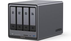 MY0117 UGREEN NAS DXP4800 Plus 4ベイ デスクトップNAS、Intel Pentium Gold 8505 5コアCPU、8GB DDR5 RAM、内蔵128G SSD