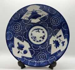 染付牡丹紋様 角大皿 在名有り - メルカリ