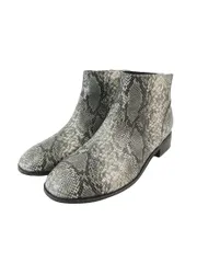 オリエンタルトラフィック ORIENTAL TRAFFIC ショート ブーツ バックジップ 蛇柄 サイズS グレー系 QQQ