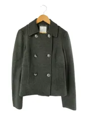 クミキョク 組曲 KUMIKYOKU ジャケット 前開き ボタン ウール 長袖 無地 ティアード サイズ2 カーキグレー QQQ