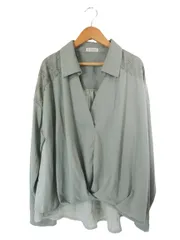 アクシーズファム axes femme シャツ ブラウス プルオーバー レース 長袖 サイズM カーキ QQQ