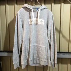 1503 adidas パーカー グレー M アディダス スウェット プリントロゴ 古着卸 アメリカ仕入