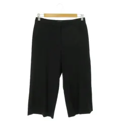 セオリーリュクス theory luxe パンツ スラックス ストレート ワイド 七分丈 ウール 通勤 ビジネス 38 黒 ブラック /AO19