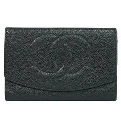 本物 シャネル CHANEL ココマーク コインケース カードケース キャビアスキン レザー ブラック 財布 ウォレット 中古・