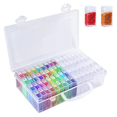 DFsucces ビーズ入れ 64個 ダイヤモンドアートツール 詰め替え容器 ビーズ収納