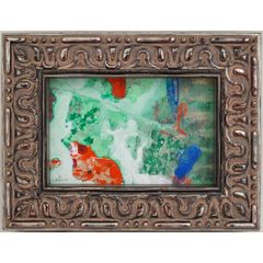 内野隆文 雨とネコダッシュ 絵画 アンティークペーパーにアクリル 現代