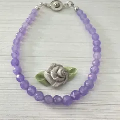 高級パープルJADE☆素敵なエレガントブレスレット☆パープル☆最後１本です！！