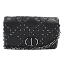 クリスチャンディオール S5135BNHH カロ ミニバッグ 星形 カーフスキン ブラック チェーンウォレット ショルダーバッグ 斜め掛け レザー シルバー金具 箱付 Christian Dior（未使用　展示品）