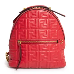 フェンディ 8BZ038 ZAINO MINI ズッカ柄 ナッパレザー CARDINALE RED カーディナルレッド リュック デイパック バックパック アンティークゴールド金具 FENDI（未使用　展示品）のサムネイル