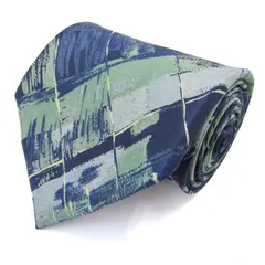 ミヤケデザインスタジオ ブランド ネクタイ 総柄 チェック柄 シルク 日本製 PO メンズ ネイビー系 ISSEY MIYAKE 【中古】