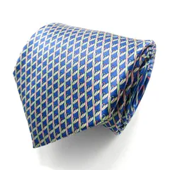 キミジマ ブランド ネクタイ チェック柄　シルク PO メンズ ブルー系 KIMIJIMA PARIS TOKYO 【中古】