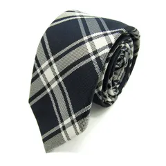 スーツセレクト ブランド ネクタイ チェック柄　シルク PO メンズ ネイビー系 SUIT SELECT 【中古】