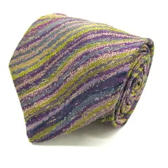 ミッソーニ ブランド ネクタイ ストライプ柄　シルク　イタリア製 PO メンズ イエロー系 Missoni 【中古】
