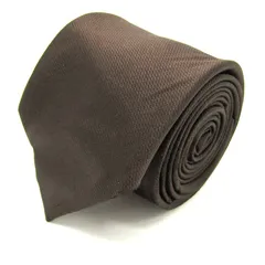 スーツセレクト ブランド ネクタイ 無地　ソリッド　シルク PO メンズ ブラウン SUIT SELECT 【中古】