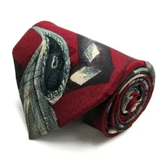 コムサデモードメン ブランド ネクタイ 総柄 イタリア製生地　シルク PO メンズ レッド COMME CA DU MODE 【中古】