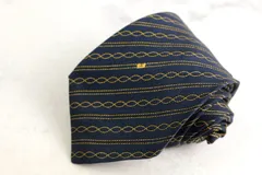 シャネル ブランドネクタイ ココマーク ストライプ柄 シルク イタリア製 PO メンズ ネイビー CHANEL 【中古】