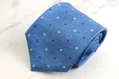 ブルガリ ブランドネクタイ セッテピエゲ ドット シルク イタリア製 PO メンズ ブルー BVLGARI 【中古】